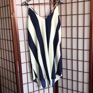 Cream & Navy Swing Dress